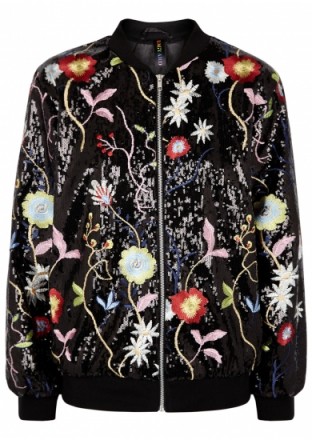 RAGYARD Floral-embroidered sequinned bomber jacket ~ beautiful sequin jackets