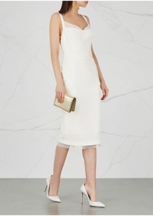 REBECCA VALLANCE Demoiselles ivory lace-trimmed dress ~ chic party dresses - flipped