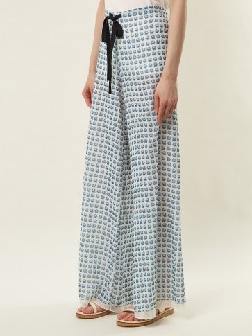 BY. BONNIE YOUNG Rose-print wide-leg silk-chiffon trousers - flipped