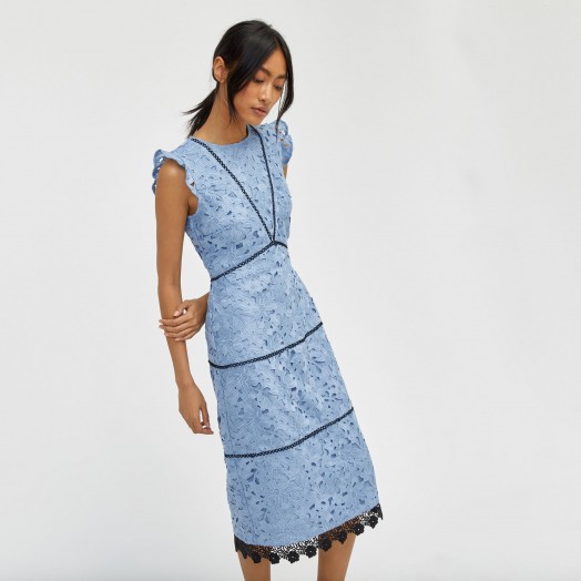 warehouse blue lace dress