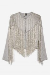 Topshop Sequin Fringe Jacket | silver fringed jackets