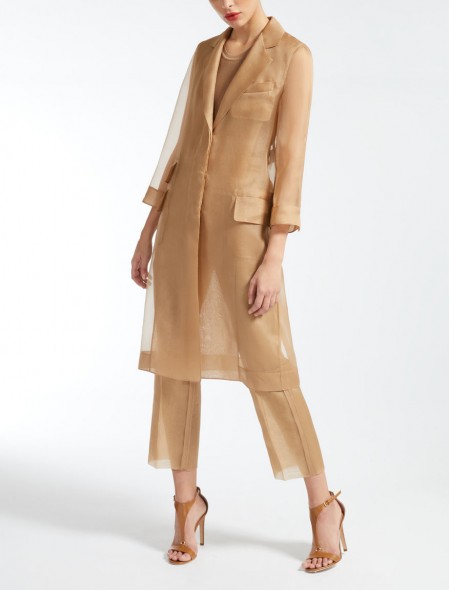 MaxMara Silk organza coat | sheer camel coats