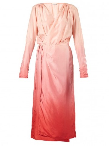 ATTICO Pink Ombre Silk wrap dress - flipped