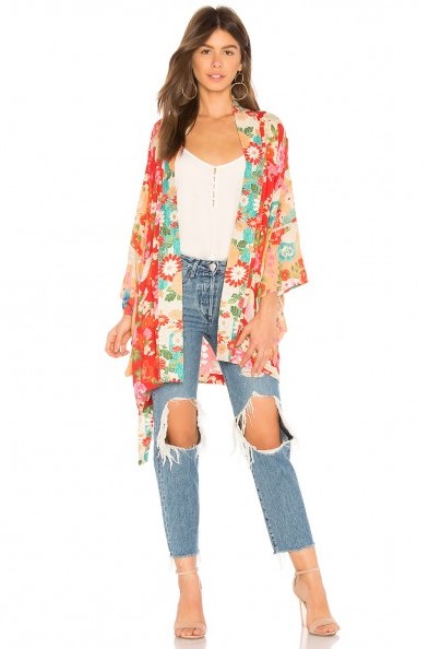 Spell & The Gypsy Collective DELILAH PATCHWORK KIMONO | red floral kimonos - flipped