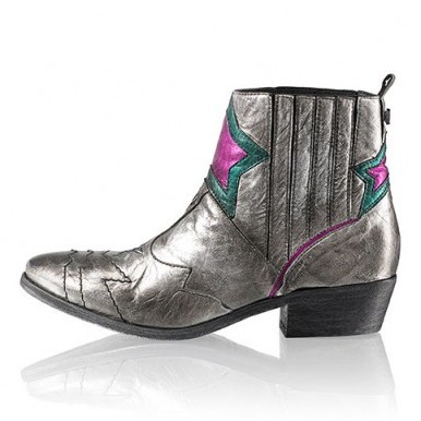 Russell & Bromley STARDUST Western Ankle Boot / metallic cowboy boots - flipped