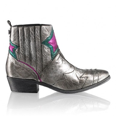 Russell & Bromley STARDUST Western Ankle Boot / metallic cowboy boots