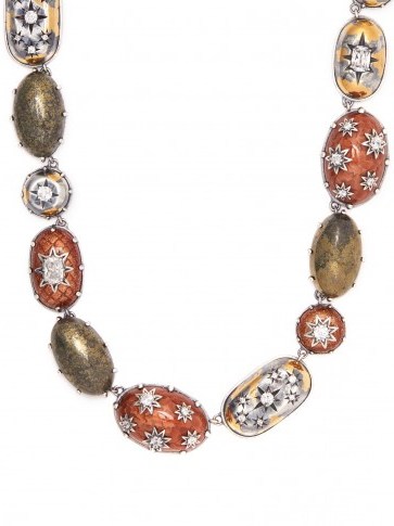 BOTTEGA VENETA Stellular multi-stone sterling-silver necklace ~ beautiful details - flipped