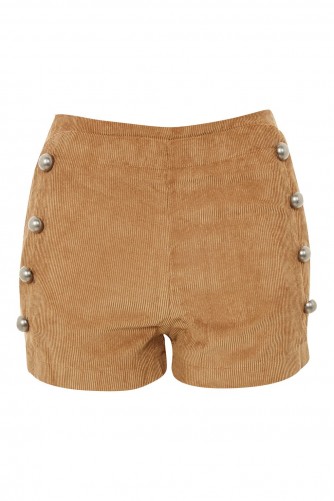 WYLDR Stevie Tan Corduroy Double Breasted Shorts – light brown cord