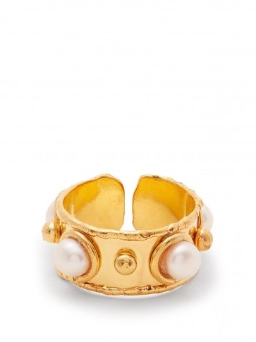 SYLVIA TOLEDANO Stone Maasai pearl-embellished gold-plated ring | eye-catching jewellery - flipped