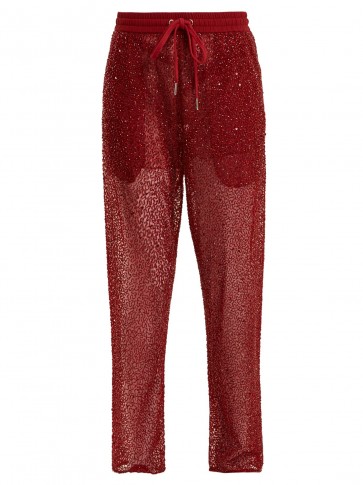 ASHISH Straight-leg bead and sequin-embellished trousers – luxe track pants
