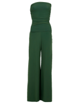 FUZZI Strapless Jumpsuit | green bandeau jumpsuits