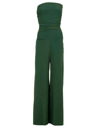 FUZZI Strapless Jumpsuit | green bandeau jumpsuits