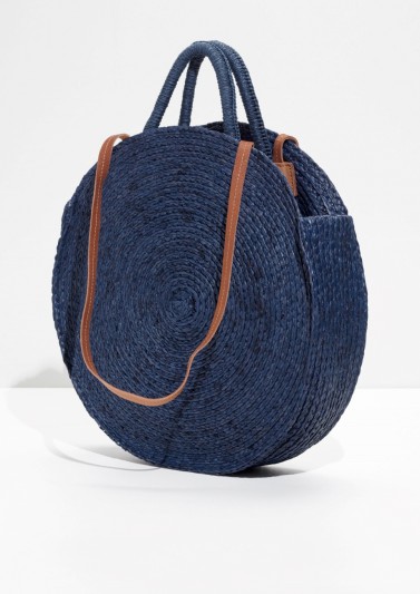& OTHER STORIES Straw Circle Bag. ROUND BLUE WOVEN BAGS