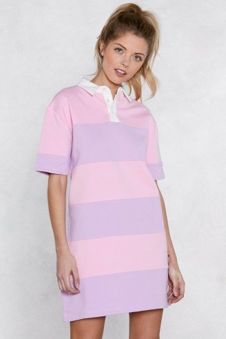 NASTY GAL Stripe Down the Line Shirt Dress ~ casual pink dresses - flipped