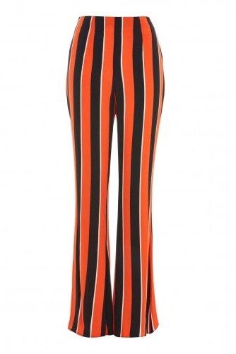 Topshop Striped Flared Trousers – red and black stripe pants – vintage style - flipped