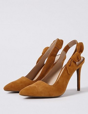 M&S COLLECTION Ginger Suede Stiletto Heel Slingback Court Shoes - flipped