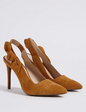 M&S COLLECTION Ginger Suede Stiletto Heel Slingback Court Shoes