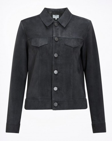 JIGSAW SUEDE TRUCKER JACKET / modern style jackets - flipped