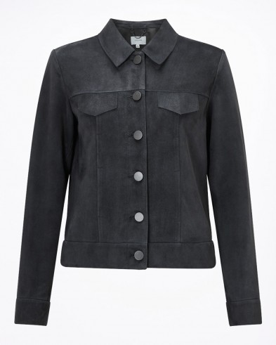 JIGSAW SUEDE TRUCKER JACKET / modern style jackets