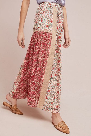 Ranna Gill Sun Kissed Floral Skirt | pink floral maxi skirts