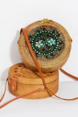 FREE PEOPLE Tanah Painted Crossbody. ROUND NATURAL STRAW BAGS