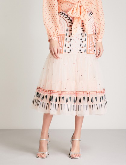 TEMPERLEY LONDON Maze embroidered-tulle skirt | luxe skirts