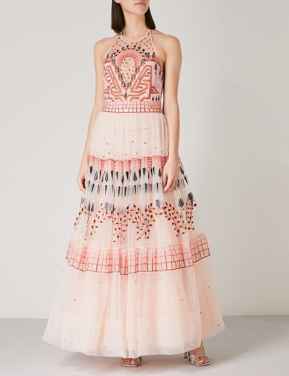 TEMPERLEY LONDON Maze halterneck embroidered-tulle dress | romantic occasion dresses - flipped