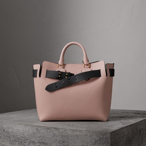 BURBERRY The Medium Leather Belt Bag in pale ash rose ~ light-pink handbags - flipped