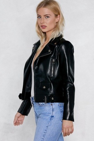 NASTY GAL Together For-Leather Moto Jacket ~ black vegan leather jackets - flipped