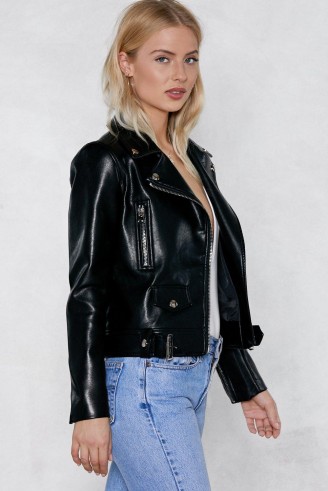 NASTY GAL Together For-Leather Moto Jacket ~ black vegan leather jackets