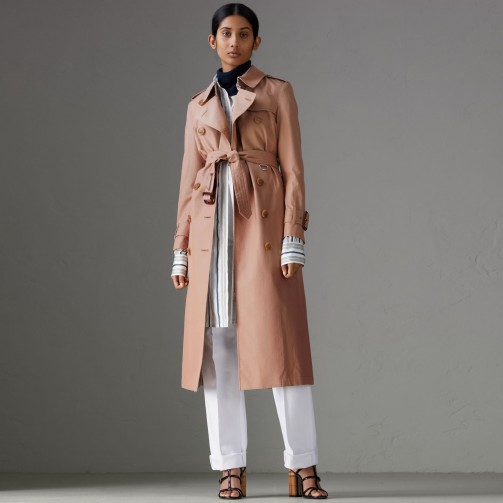 BURBERRY Tropical Gabardine Trench Coat in pink apricot ~ luxe spring coats