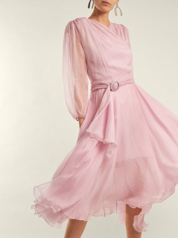 MARIA LUCIA HOHAN Valerie pink silk-mousseline dress ~ feminine vintage style ~ romance inspired dresses