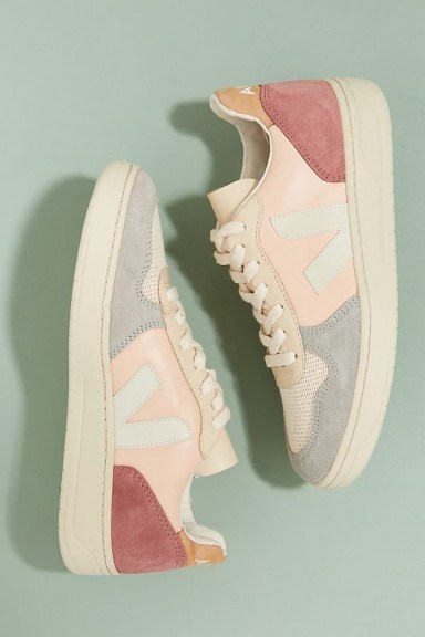 Veja Fair Trade Colourblocked Trainers | sports luxe sneakers - flipped