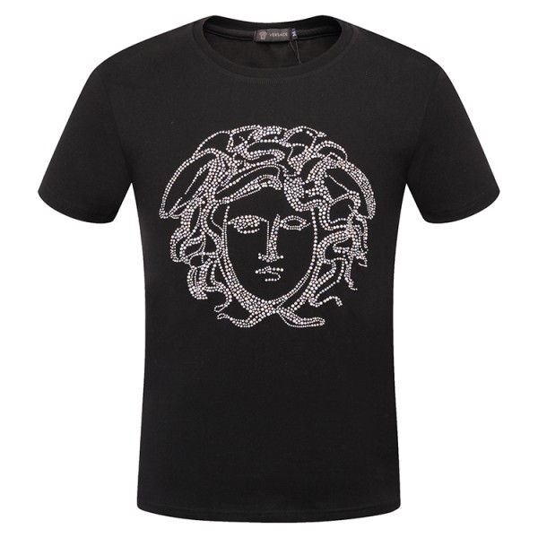 $45.00 Versace Painted Medusa Stud T-Shirt Black