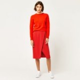 WAREHOUSE WRAP PENCIL SKIRT ~ red skirts