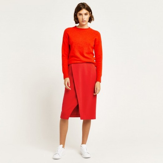 WAREHOUSE WRAP PENCIL SKIRT ~ red skirts - flipped