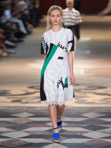 KOCHÉ X Paris Saint-Germain patchwork short-sleeved top ~ lace trimmed dresses - flipped