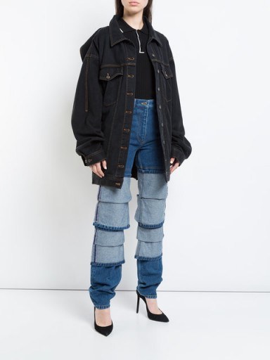 Y / PROJECT panel straight-leg jeans | tiered denim - flipped