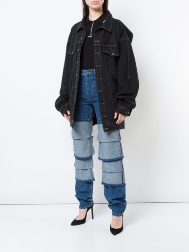 Y / PROJECT panel straight-leg jeans | tiered denim