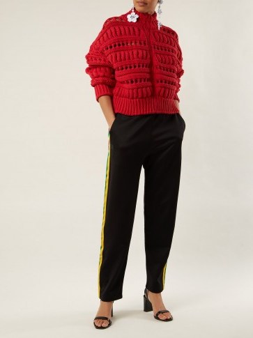 ISABEL MARANT Zoe red chunky-knit cotton-blend sweater - flipped