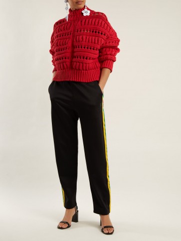ISABEL MARANT Zoe red chunky-knit cotton-blend sweater