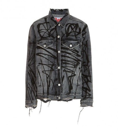 Adaptation Denim Jacket ~ distressed graffiti print jackets - flipped