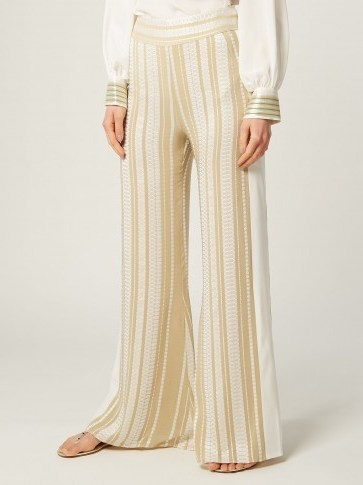 ZEUS + DIONE Alcyone striped silk-blend trousers ~ silky wide leg pants - flipped