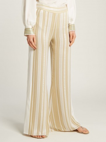 ZEUS + DIONE Alcyone striped silk-blend trousers ~ silky wide leg pants