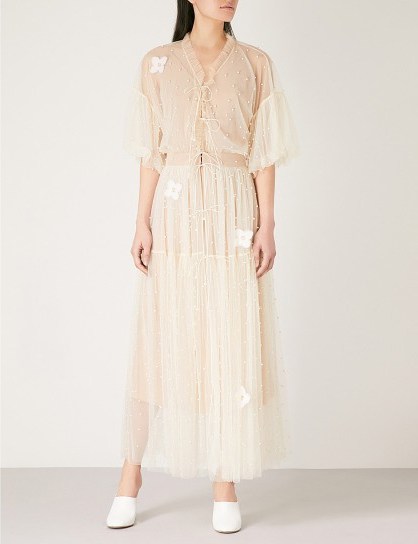ALENA AKHMADULLINA Embellished and embroidered tulle dress ~ romantic semi sheer dresses - flipped