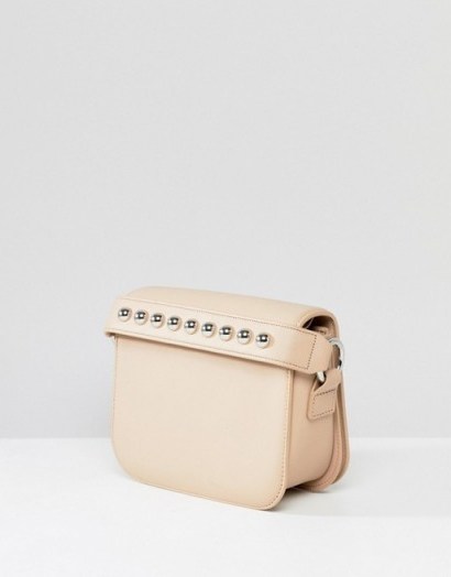 AllSaints Stud Chain Strap Bag | small leather studded top handle bags - flipped