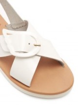 ANCIENT GREEK SANDALS Anesi patent-leather slingback sandals | white crossover front slingbacks | summer flats