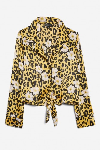 Topshop Animal and Floral Print Pyjama Shirt | leopard print shirts
