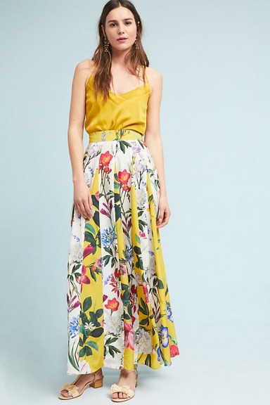 Rococo Sand Aprile Skirt | long yellow floral print skirts