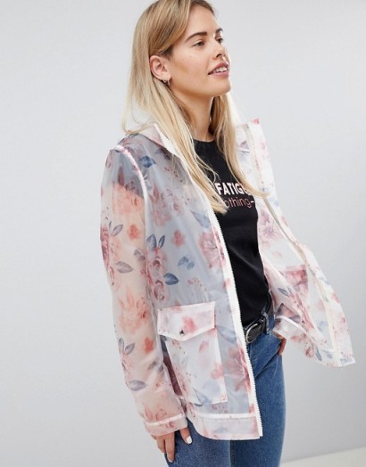 ASOS DESIGN Floral Rainwear Jacket | sheer waterproof jackets
